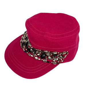 Y2K Pink Beaded News Boy Hat